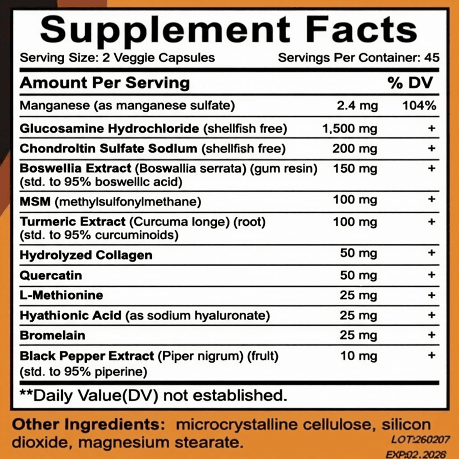Glucosamine Chondroitin Capsules (1,500mg)
